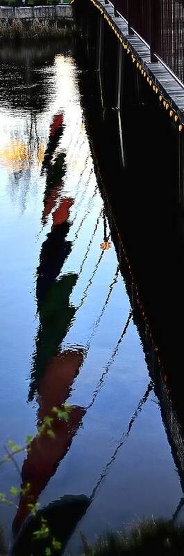Bend Art Print featuring the photograph Foot Bridge Reflections 487 by Jerry Sodorff