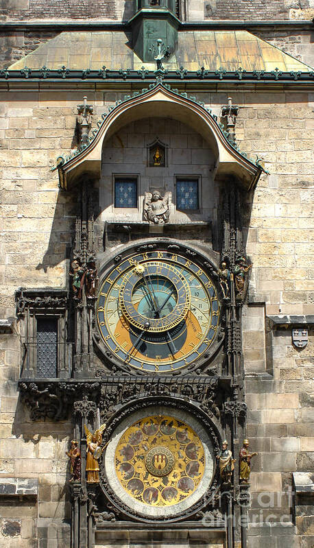 Prague Art Print featuring the photograph Prague Astronomical Clock #1 by Gregory Dyer