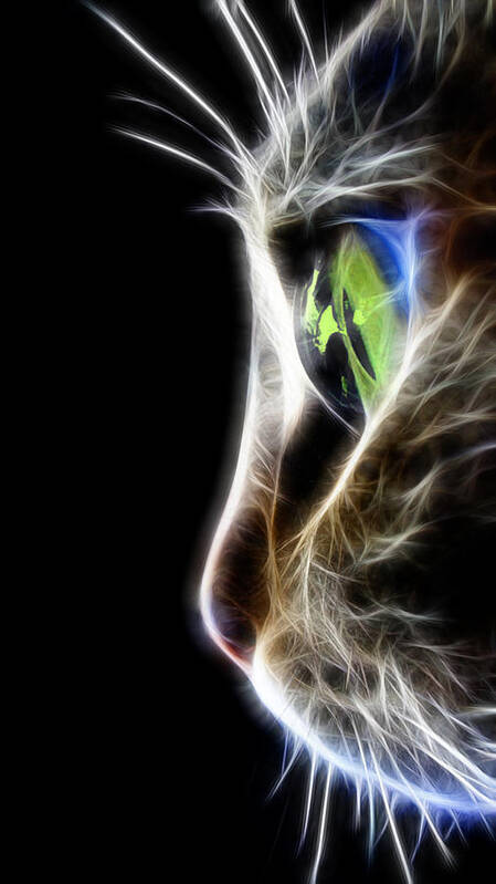 Tiger Art Print featuring the digital art Cat Macro by Mark Ashkenazi