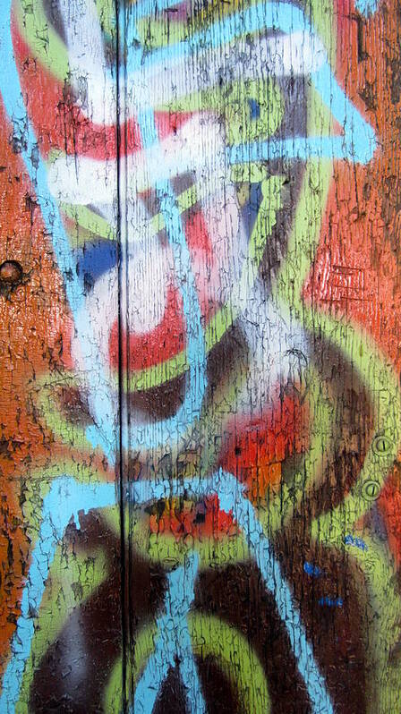 Urban Art Print featuring the photograph Graffiti Orange Close Up by Anita Burgermeister