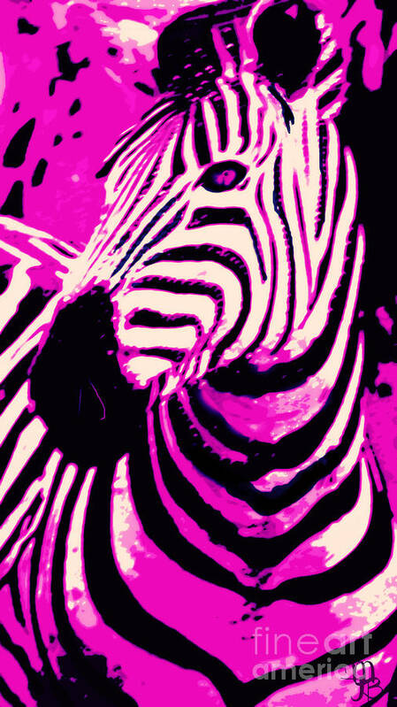 Zebra Art Print featuring the digital art Hot Pink Zebra by Mindy Bench