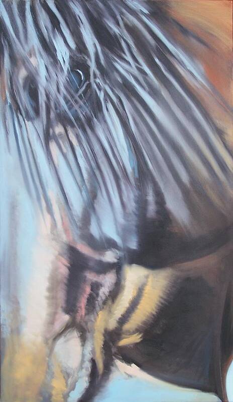 Equestrian Art Art Print featuring the painting Lakota profile by Steve Messenger