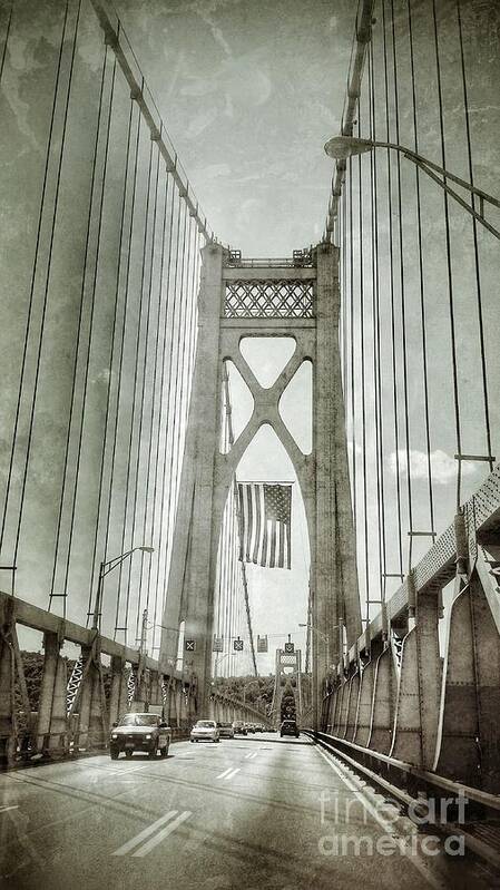 Mid Hudson Suspension Bridge Art Print featuring the photograph Mid Hudson Suspension Bridge by Beth Ferris Sale