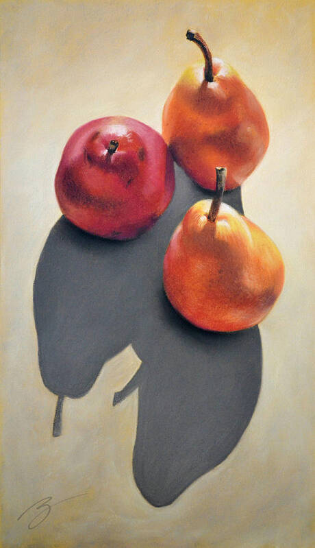 Pastel Art Print featuring the pastel Pears Pastel by Ben Kotyuk