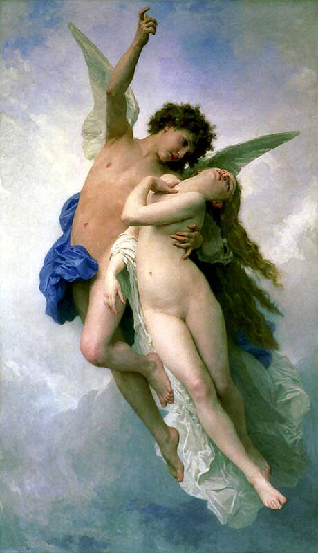 William Adolphe Bourguereau Art Print featuring the painting Psyche et LAmour by William Adolphe Bouguereau