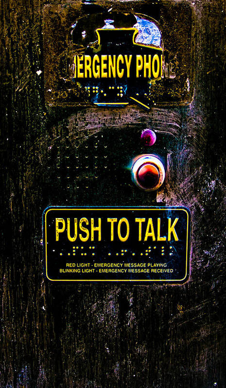 Emergency Phone Art Print featuring the photograph Push To Talk by Bob Orsillo