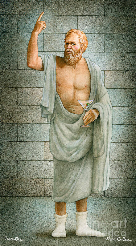 Socrates Art Print featuring the painting Socrates... by Will Bullas