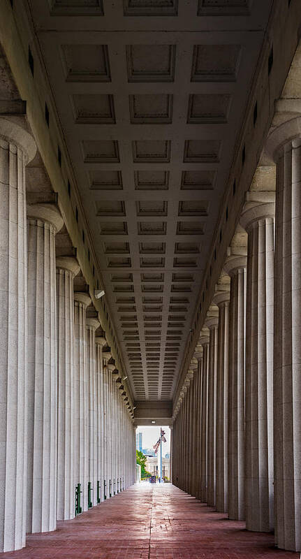 Soldier Art Print featuring the photograph Soldier Field Colonnade by Steve Gadomski