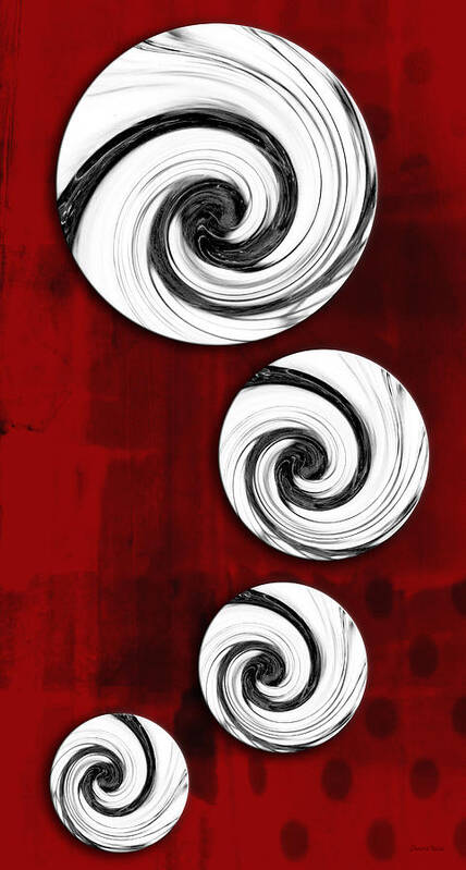 Abstract Art Print featuring the digital art Swirling Round by Shawna Rowe