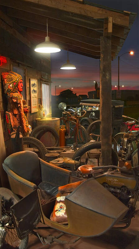 Motorcycle Art Print featuring the photograph The Motorcycle Shop 2 by Mike McGlothlen