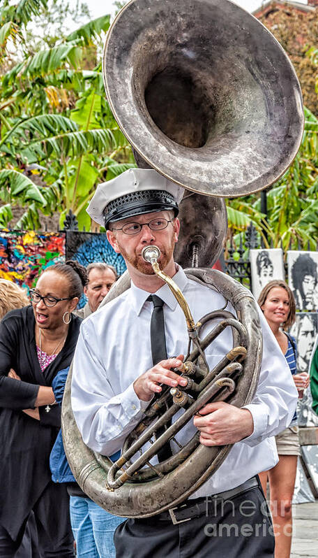 Tuba Art Print featuring the photograph The Tuba Player - Jackson Square by Kathleen K Parker