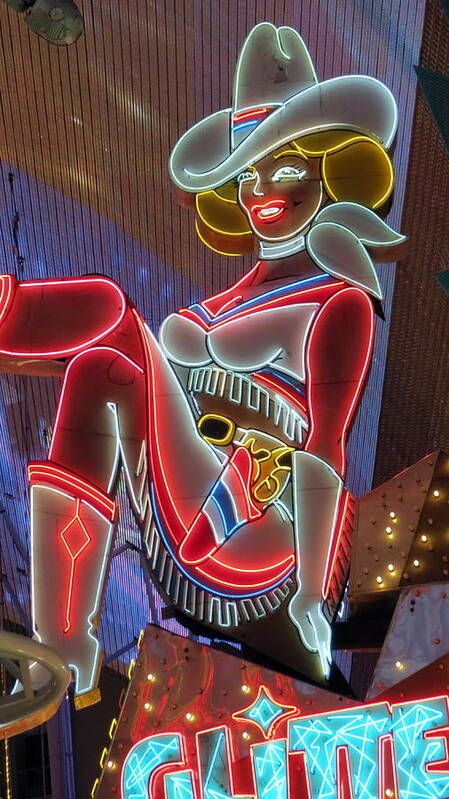 Neon Sign Art Print featuring the photograph Vegas Vicky by Kay Novy