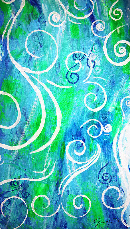 Swirls Art Print featuring the painting Whimsical by Jan Marvin by Jan Marvin