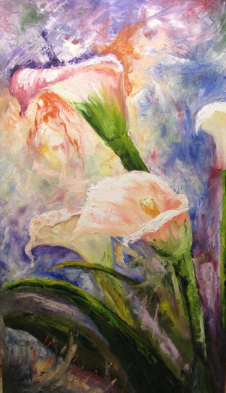 Calla Lilies Art Print featuring the painting Calla Lillies Abstract by Barbara Haviland