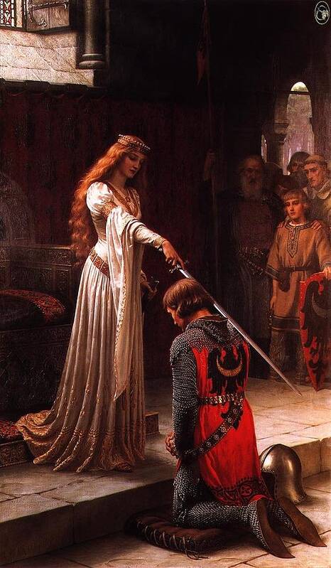 Blair Leighton Edmundal Art Print featuring the painting Queen Guinevere and Sir Lancelot by MotionAge Designs