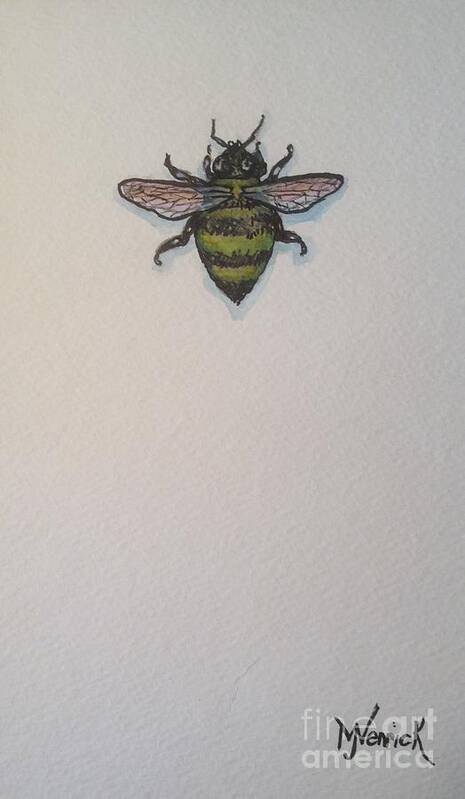 Bee Art Print featuring the painting Bee by M J Venrick