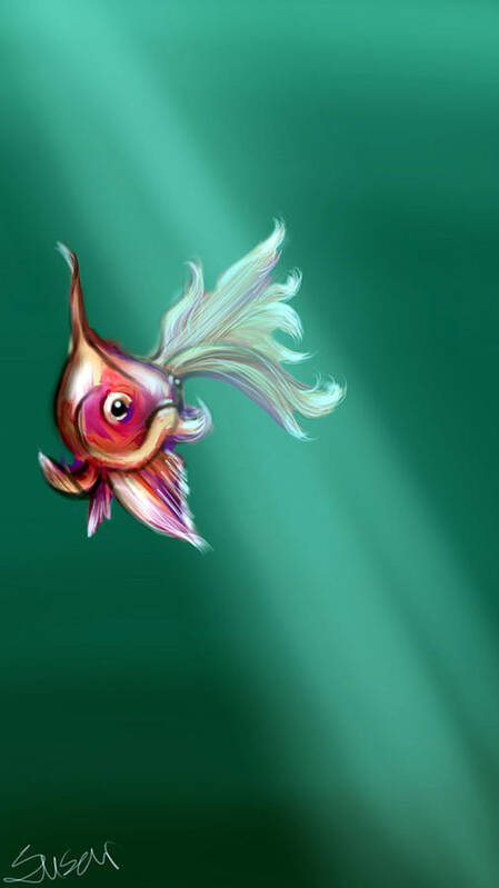 Fish Art Print featuring the digital art Beta by Susan Rossell