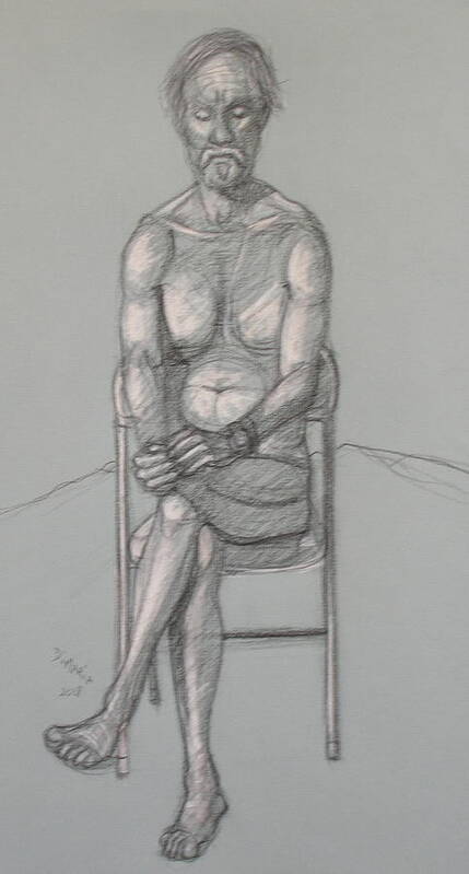 Realism Art Print featuring the drawing Bill Seated Forward by Donelli DiMaria