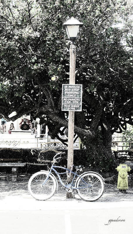 Bike Art Print featuring the photograph Bus Stop by Gary Gunderson