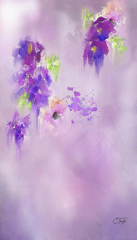 Flowers Art Print featuring the mixed media Cascading Orchids by Colleen Taylor