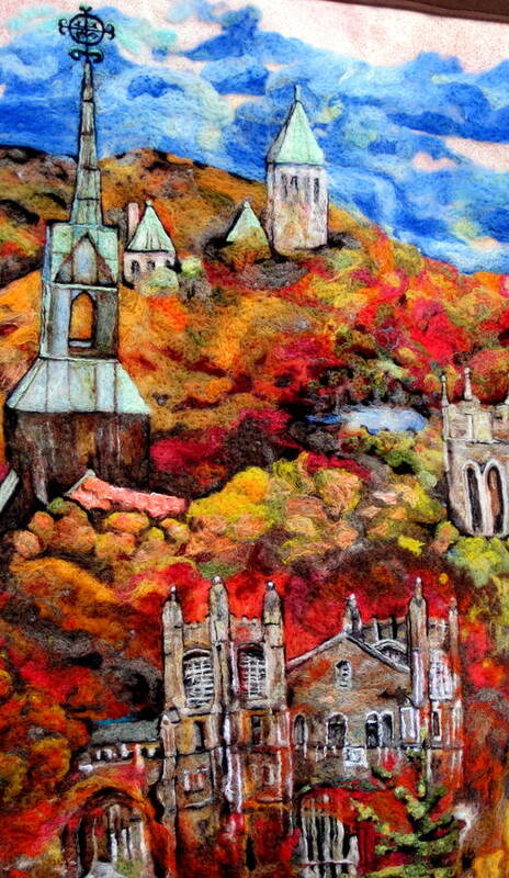 Felt Art Print featuring the tapestry - textile Detail of Fall by Kimberly Simon
