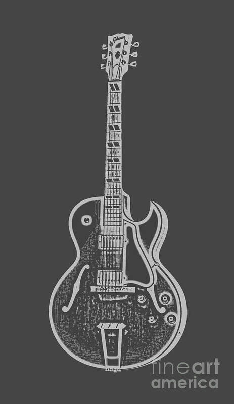 Instrument Art Print featuring the digital art Gibson ES-175 Electric Guitar Tee by Edward Fielding