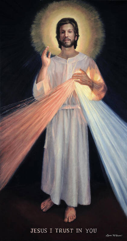 Jesus Art Print featuring the painting Jesus Divine Mercy by Sister Laura McGowan