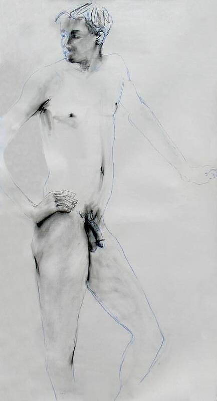 Nudes Art Print featuring the painting Male Nude 4803 by Elizabeth Parashis