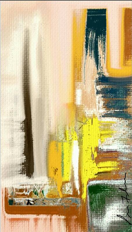 Abstract Art Print featuring the digital art Patched by Iris Fletcher