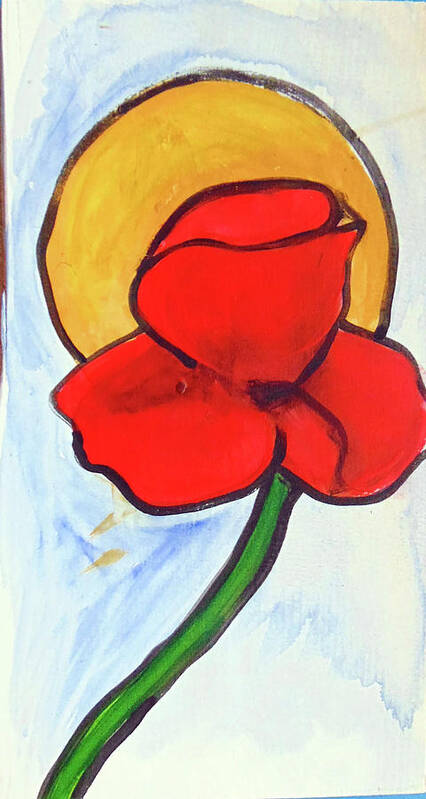  Art Print featuring the painting Poppy by Loretta Nash