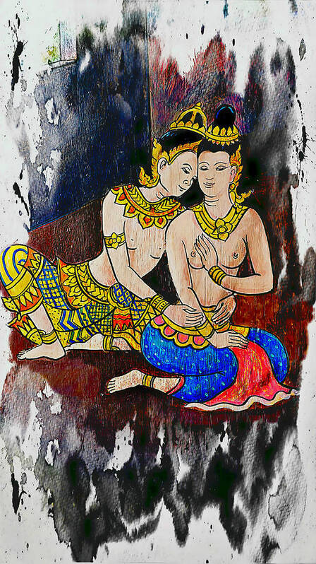 Love Art Print featuring the painting Royal Lovers Of Siam by Ian Gledhill