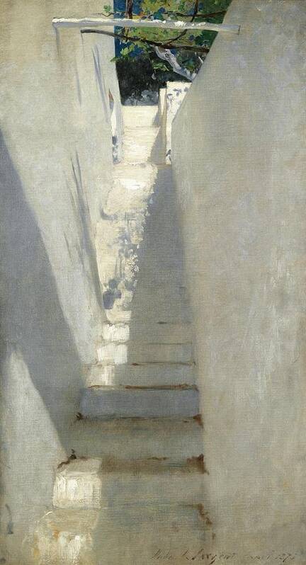 John Singer Sargent 1856 - 1925 Staircase In Capri (study Of A Staircase; Study Of A Staircase Art Print featuring the painting Staircase In Capri by John Singer