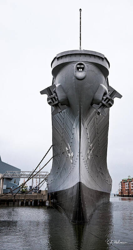 Ship Art Print featuring the photograph USS Wisconsin - Head-On by Christopher Holmes
