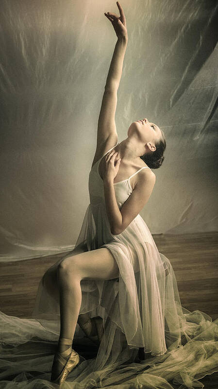 Portrait Art Print featuring the photograph Ballerina Prepares To Dance by Federico Cella