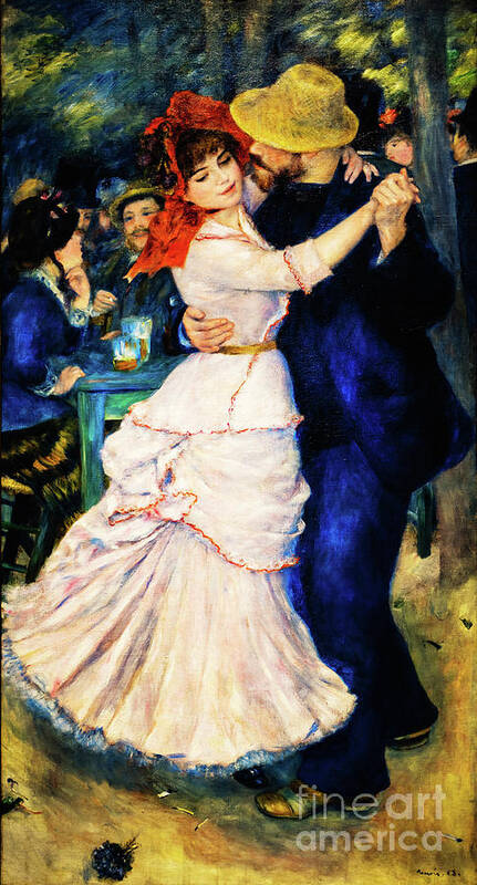 Dance At Bougival Art Print featuring the painting Dance at Bougival by Renoir by Auguste Renoir
