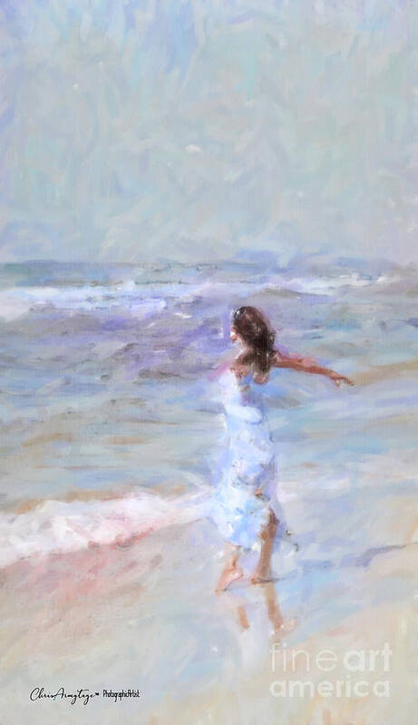 Impressionist Art Print featuring the painting Dancing on the sand by Chris Armytage