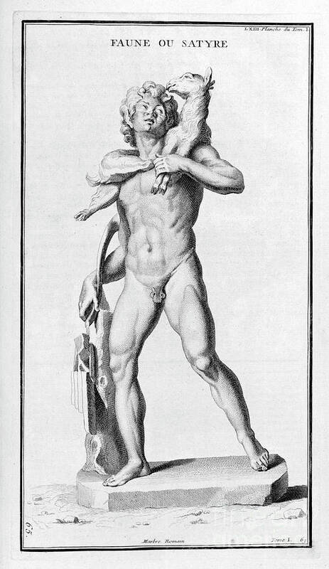 Engraving Art Print featuring the drawing Faun Or Satyr, After A Roman Statue by Print Collector