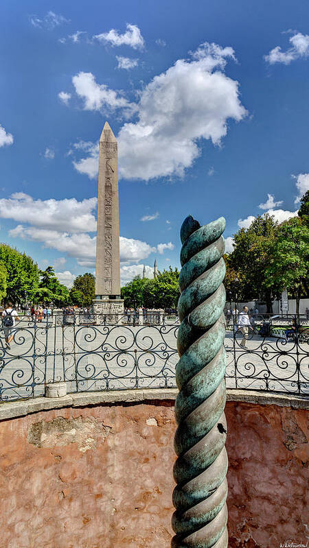 Serpent Column Art Print featuring the photograph Serpentine Column and Obelisk of Theodosius Istanbul by Weston Westmoreland