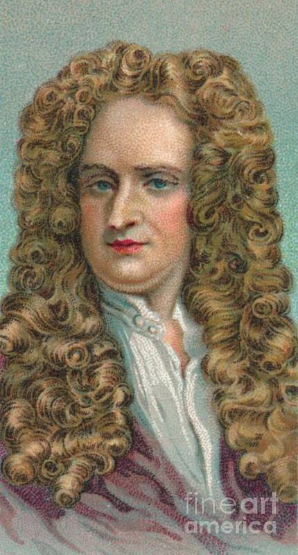 Physicist Art Print featuring the drawing Sir Isaac Newton 1643-1727, English by Print Collector
