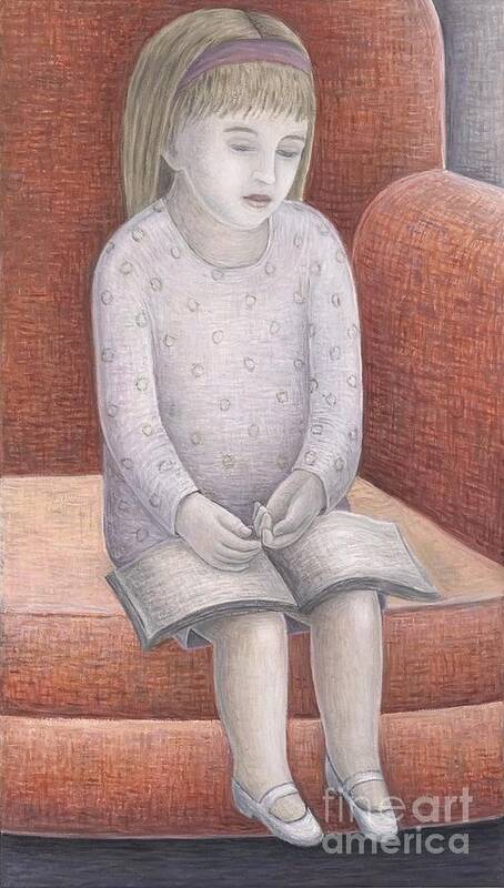 Wee Reader Art Print featuring the painting Wee Reader, 2005 by Ruth Addinall