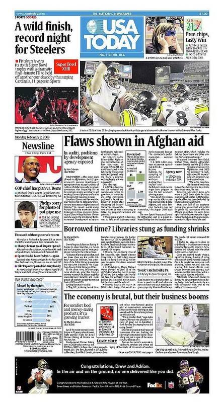 2009 Steelers Vs. Cardinals Usa Today Cover Art Print