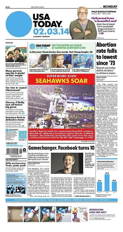 2014 Seahawks Vs. Broncos Usa Today Cover Art Print