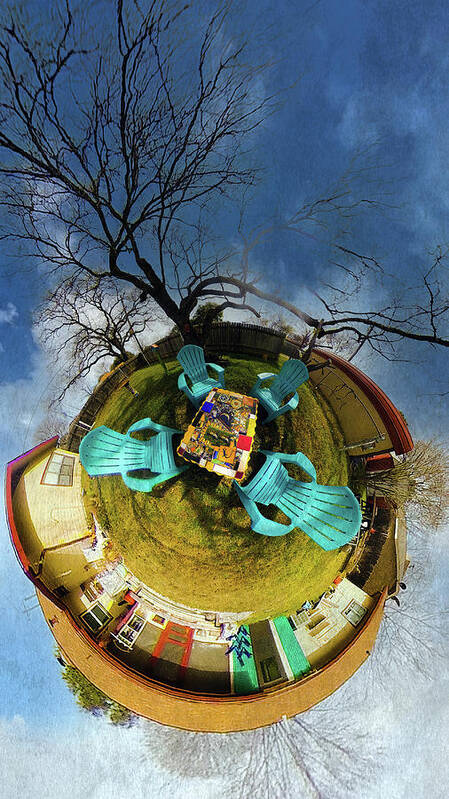 360° Art Print featuring the digital art Backyard Flight by Joe Houde