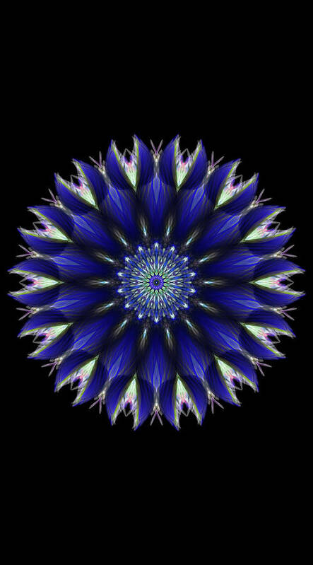 This Design Is Inspired By The Beauty Of Winter Art Print featuring the digital art Blue Ice Mandala by Michael Canteen