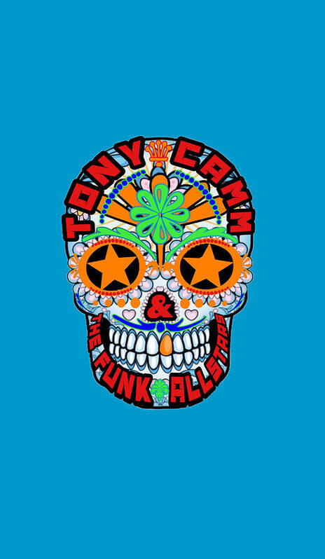 Skull Art Print featuring the digital art Funk Allstars Skull Print by Tony Camm