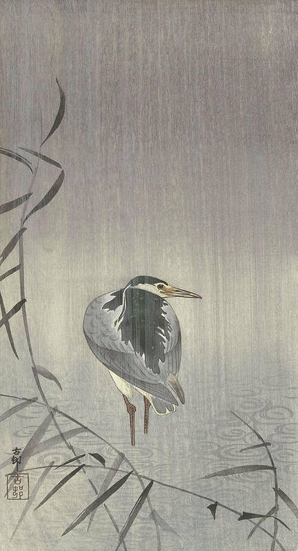 Ohara Koson Art Print featuring the painting Kwak in regen by Ohara Koson