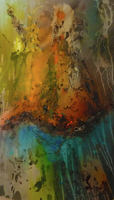 Abstract Art Print featuring the mixed media Metals Seven by Doug Simpson