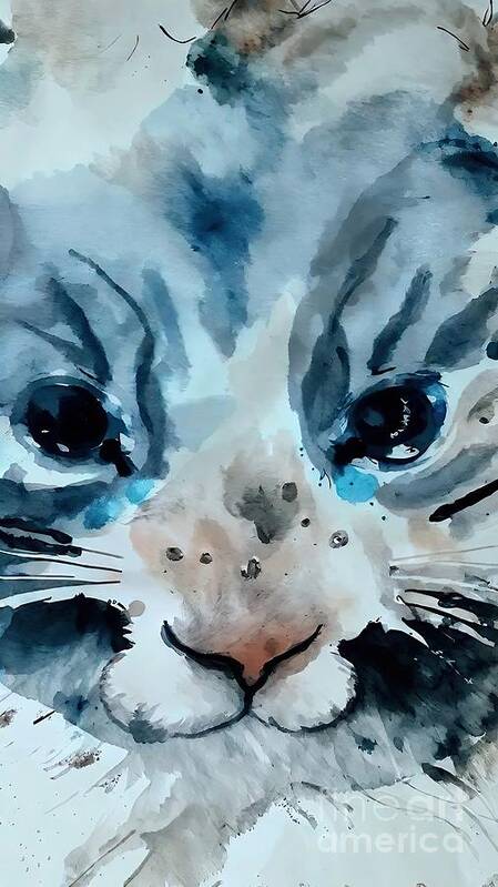Animal Art Print featuring the painting Painting Ragdoll animal cute cat illustration fac by N Akkash