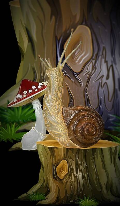 Snail Topia Art Print featuring the digital art Snail Topia 6 by Aldane Wynter