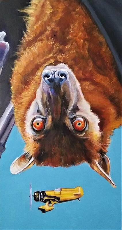 Bat Art Print featuring the painting Those Amazing Flying Machines by Jean Cormier